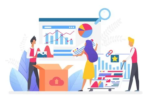 Business effective practice data management team Stock Illustration