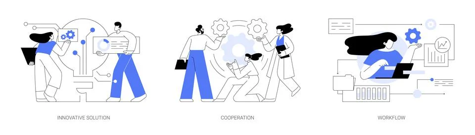 Business efficiency abstract concept vector illustrations. Illustrazione stock