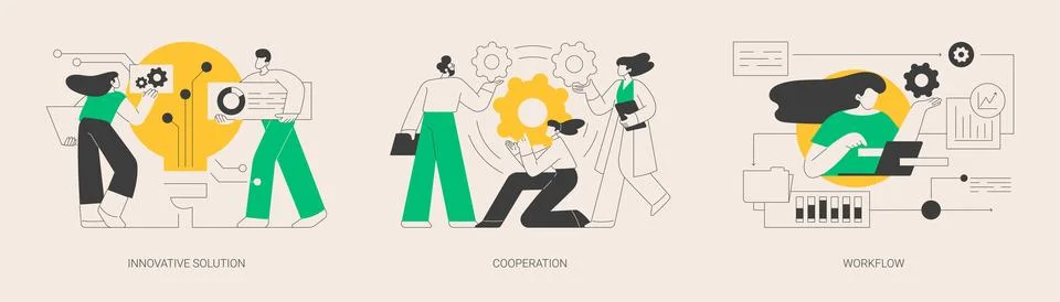 Business efficiency abstract concept vector illustrations. Stock Illustration