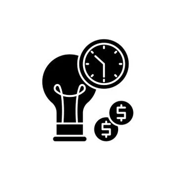 Business efficiency black icon, vector sign on isolated background. Business Stock Illustration