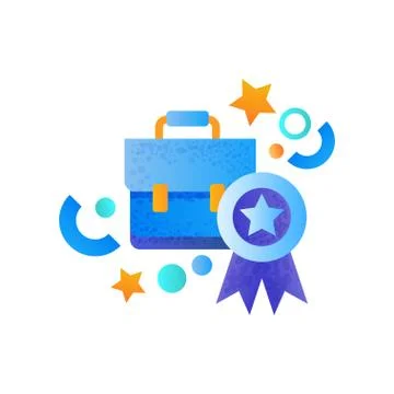 Business elements, briefcase and aard ribbon, management, finance, strategy Stock Illustration