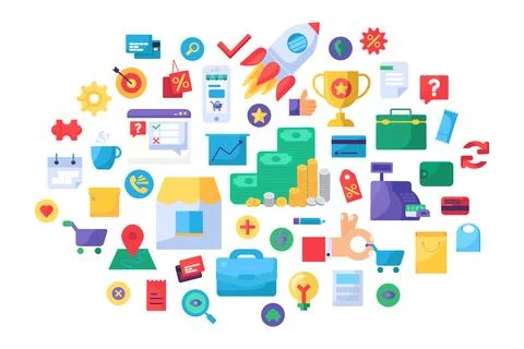 Business Elements Clipart Set イラスト素材
