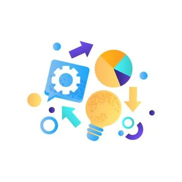 Business elements, finance, strategy, idea, marketing symbols vector Illustrazione stock
