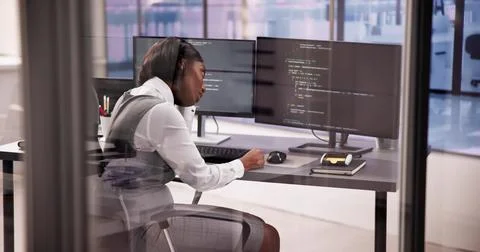 Business Engineer Analyzing Broken Code Stock Photos