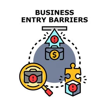 Business entry barriers concept vector illustration icon Stock Illustration