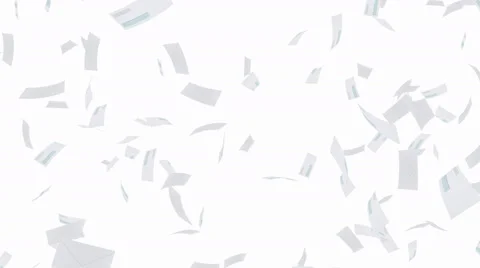 Business envelopes falling - seamless loop, alpha Stock Footage 48897620