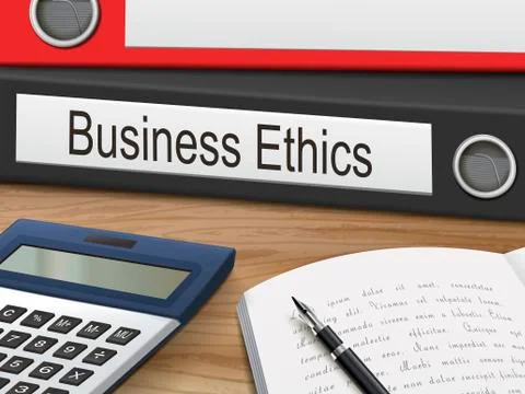 Business ethics binders Illustrazione stock