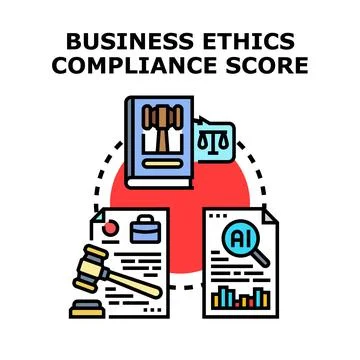 Business ethics compliance score checking and evaluating 库存插图