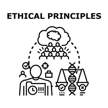 Business ethics creating responsible decision making principles Stock Illustration