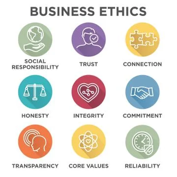 Business Ethics Icon Set Stock Illustration