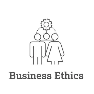 Business Ethics Solid Icon with people sharing ideas Stock Illustration