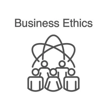 Business Ethics Solid Icon with people sharing ideas. Stock Illustration
