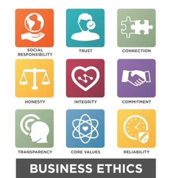 Business Ethics Solid Icon Set イラスト素材