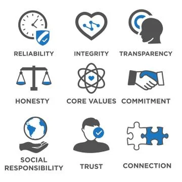 Business Ethics Solid Icon Set Stock Illustration