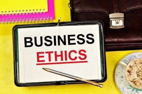 Business ethics. A widget to display text in Notepad. Stock Photos