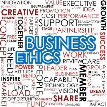 Business ethics word cloud Illustrazione stock