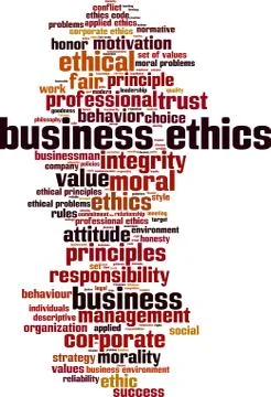 Business ethics word cloud Illustrazione stock