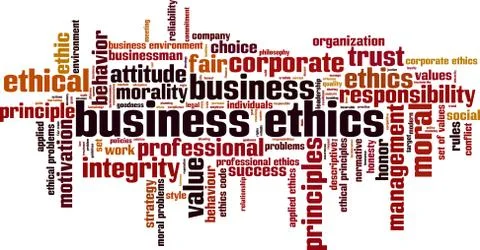 Business ethics word cloud Stock Illustration