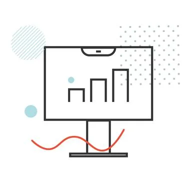 Business Event Presentation on Interactive Board- Stock Icon Stock Illustration