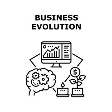 Business Evolution Develop Vector Concept Color Stock Illustration