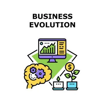 Business Evolution Develop Vector Concept Color Stock Illustration