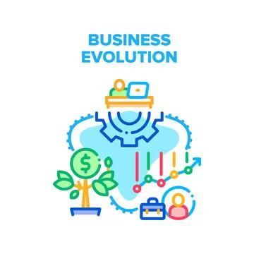Business Evolution Process Vector Concept Color 스톡 일러스트