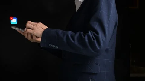 Business Executive Checking Emails Office Space Professional Indoor Environment Stock Footage 296569635