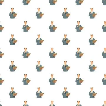 Business executive manager holding folder seamless pattern Ilustración de archivo