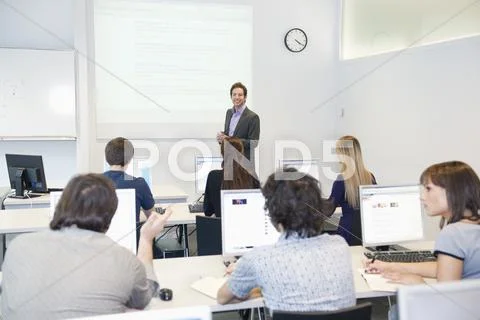 Business executives in a training class Stock Photos