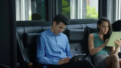 Business executives using digital tablet in office Stock Footage 75451490