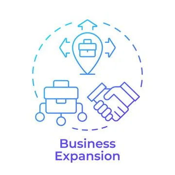 Business expansion blue gradient concept icon Stock Illustration