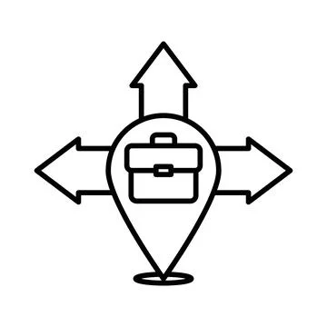 Business expansion icon linear logo mark in black and white Stock Illustration