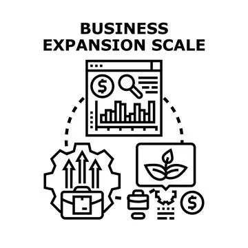 Business expansion scale strategy developing financial growth Illustrazione stock