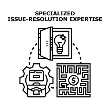 Business expertise resolving complex issues with creative solutions Stock Illustration