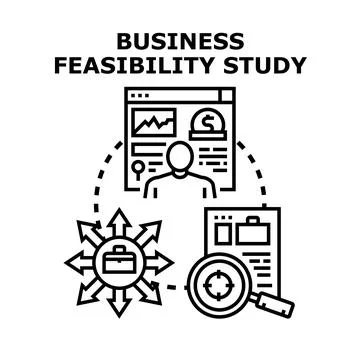 Business feasibility study examining enterprise development opportunities Stock Illustration