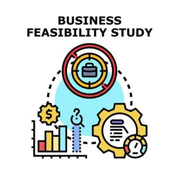 Business feasibility study process planning analysis 库存插图