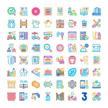 Business, finance and technology vector icons collection Illustrazione stock