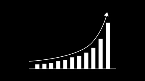 Business finance chart bar graph with increasing arrow motion graphic anima.. Stock Footage 331297594
