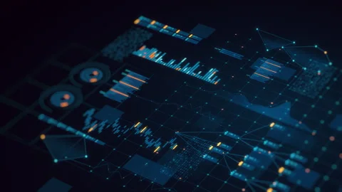Business Finance Data Analysis Digital Interface Background 3D Render Stock Footage 322631122