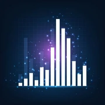Business finance technology data graph glowing bar chart futuristic backgro.. Stock Illustration