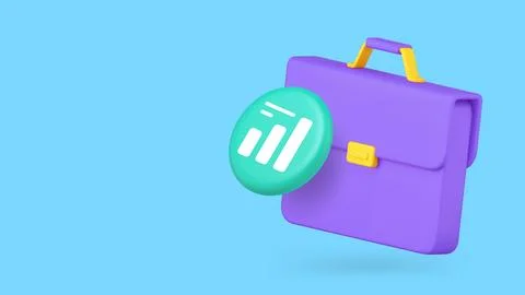 Business financial analyzing strategy development 3d icon banner copy space v Stock Illustration