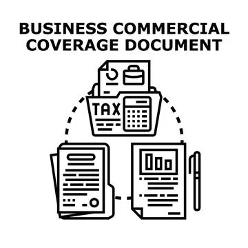Business financial coverage document management vector concept Stock Illustration