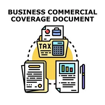Business financial coverage document management vector concept Stock Illustration