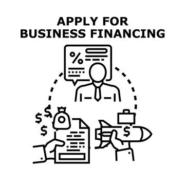 Business financing application process for company development 스톡 일러스트