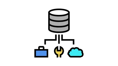Business, fix and cloud storage digital processing color icon animation Stock Footage 164228214
