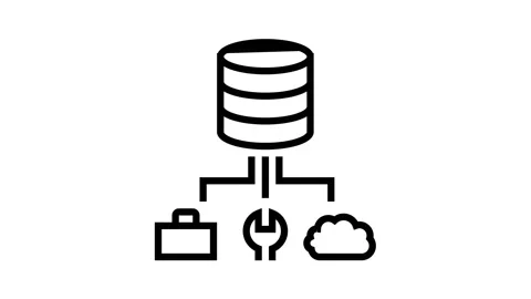 Business, fix and cloud storage digital processing line icon animation Stock Footage 164278345