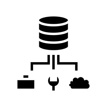 Business, fix and cloud storage digital processing glyph icon vector Stock Illustration