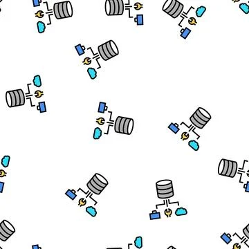 Business, fix and cloud storage digital processing vector seamless pattern 스톡 일러스트