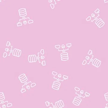 Business, fix and cloud storage digital processing line seamless pattern イラスト素材