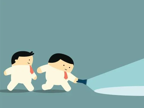 Business with flashlight Stock Illustration